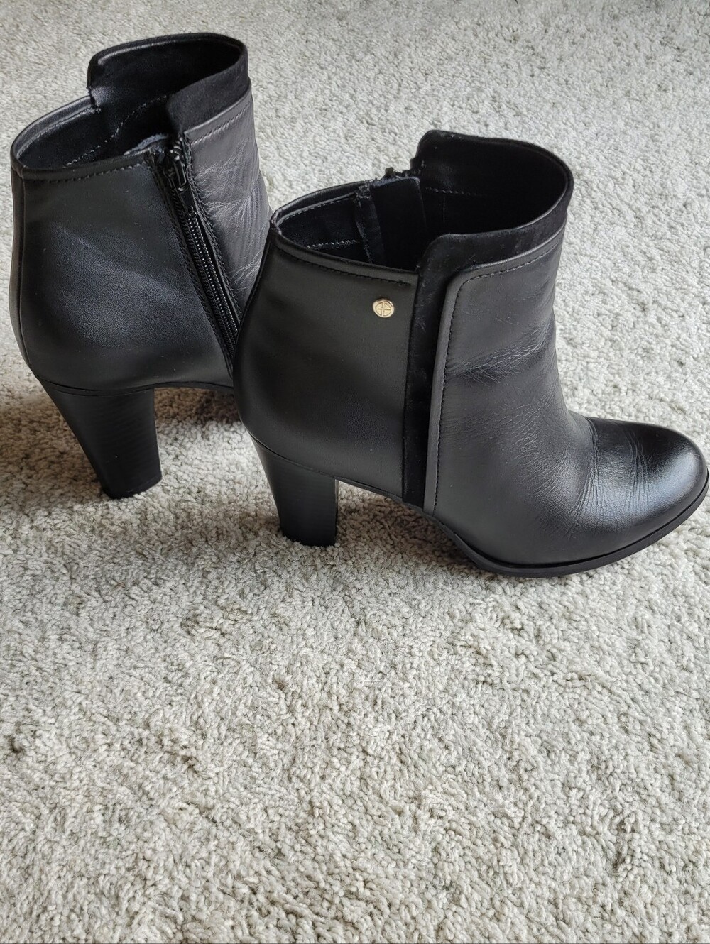 Black Leather Trimmed In Black Suede  Boots, Amps  Up The Interest & Enzo Logo 8